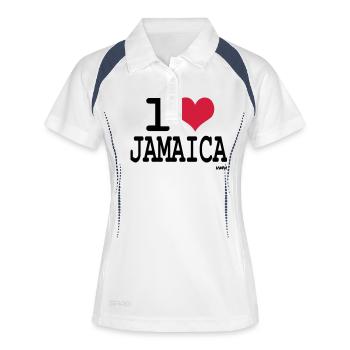 i love jamaica by wam - Polo respirant Femme - blanc/marine - Devant