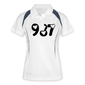 987 map tattoo moorea - Polo respirant Femme - blanc/marine - Devant