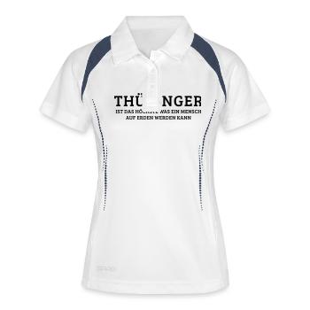 Thüringer – Thüringen (dh - Frauen Polo atmungsaktiv - Weiß/Navy - Vorne
