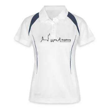 augsburg skyline - Frauen Polo atmungsaktiv - Weiß/Navy - Vorne