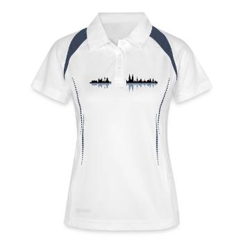 Skyline - Regensburg - Frauen Polo atmungsaktiv - Weiß/Navy - Vorne