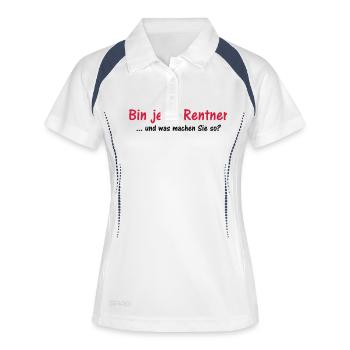 Rentner und Sie? - Frauen Polo atmungsaktiv - Weiß/Navy - Vorne