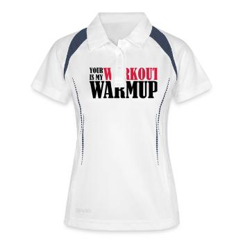 Your Workout is my Warmup - Polo respirant Femme - blanc/marine - Devant
