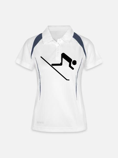 ski-run icon - Women's Polo breathable - white/navy