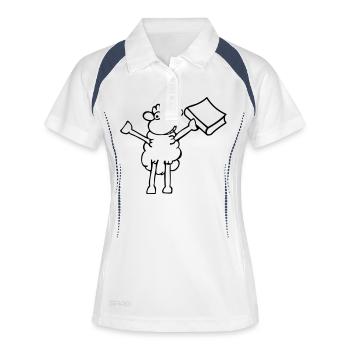 buch_halter 1 couleur - Polo respirant Femme - blanc/marine - Devant