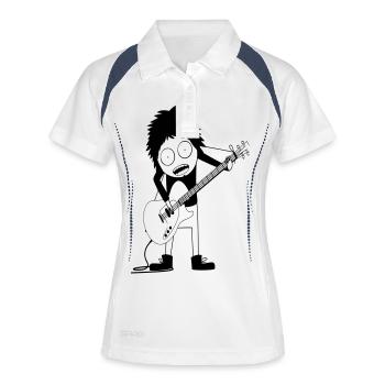 gitarre - Frauen Polo atmungsaktiv - Weiß/Navy - Vorne