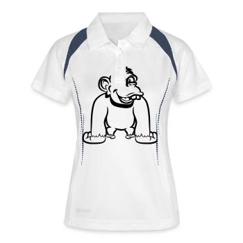 Stupide drôle de singe - Polo respirant Femme - blanc/marine - Devant