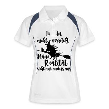 Meine Realität sieht anders aus - Frauen Polo atmungsaktiv - Weiß/Navy - Vorne