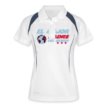 El mejor papa del mundo - Polo respirant Femme - blanc/marine - Devant
