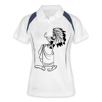 Funny Proud Indian Chief Walks Old Grandpa - Women's Polo breathable - white/navy - Front