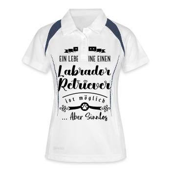 Les labradors retrievers vivent insensément - Polo respirant Femme - blanc/marine - Devant
