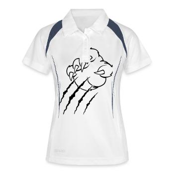 animal krallen - Frauen Polo atmungsaktiv - Weiß/Navy - Vorne