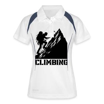 bergsteiger climbing - Frauen Polo atmungsaktiv - Weiß/Navy - Vorne