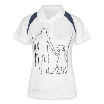 père et fille - Polo respirant Femme - blanc/marine - Devant