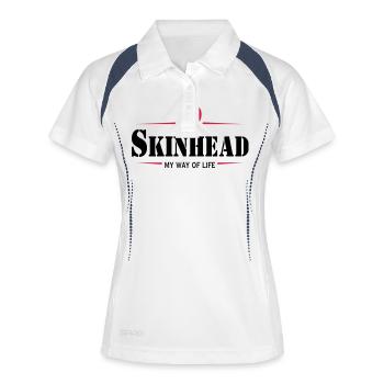 Working Class Skinhead Oi! Antiracist Bootboys My - Polo respirant Femme - blanc/marine - Devant