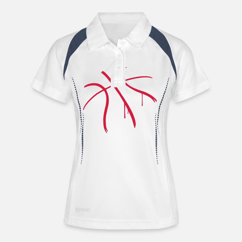 Basketball - Women's Polo breathable - white/navy