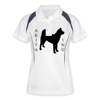 akita - Polo respirant Femme - blanc/marine - Devant