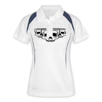 Team Freunde Becher Schädel - Frauen Polo atmungsaktiv - Weiß/Navy - Vorne