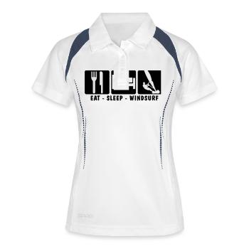 EAT SLEEP WINDSURF 3 - Polo respirant Femme - blanc/marine - Devant