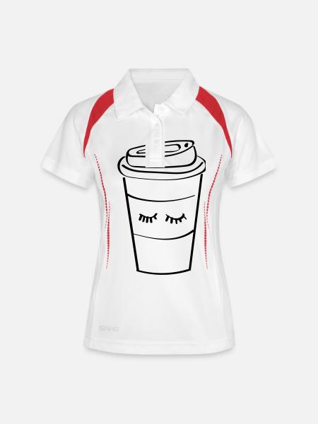 Coffee Cup - Women's Polo breathable - white/navy