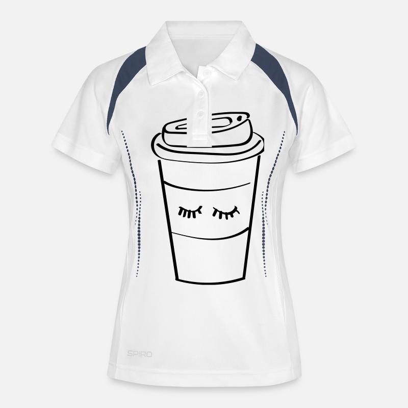 Coffee Cup - Women's Polo breathable - white/navy