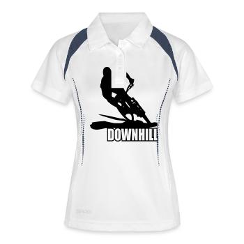 MTB Downhill Mountainbike - Women's Polo breathable - white/navy - Front