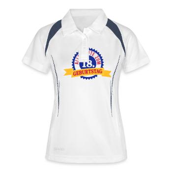 Alles Gute zum 18. Geburtstag - Frauen Polo atmungsaktiv - Weiß/Navy - Vorne