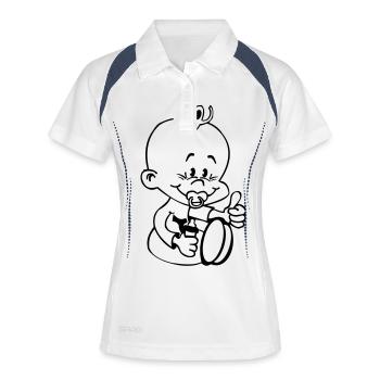 Baby - Frauen Polo atmungsaktiv - Weiß/Navy - Vorne