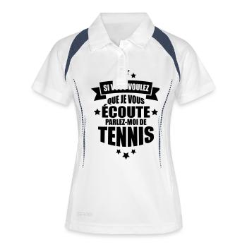 parlez-moi de tennis - Polo respirant Femme - blanc/marine - Devant