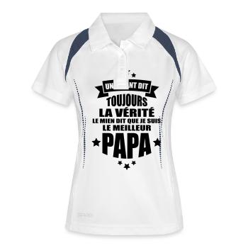 je suis le meilleur papa - Polo respirant Femme - blanc/marine - Devant