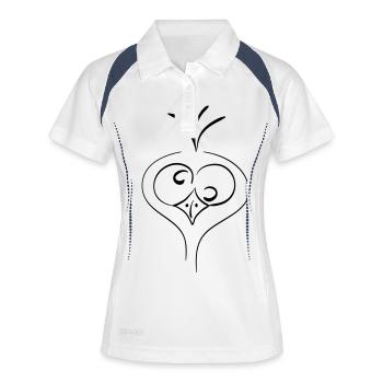 drôle d'oiseau - Polo respirant Femme - blanc/marine - Devant