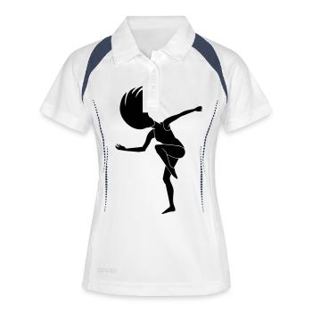 Lilo Modern Dancer - Frauen Polo atmungsaktiv - Weiß/Navy - Vorne