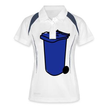 blaue Tonne - Frauen Polo atmungsaktiv - Weiß/Navy - Vorne