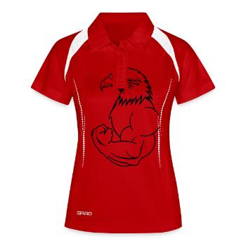 bodybuilding_eagle_01 - Polo respirant Femme - blanc/marine - Devant