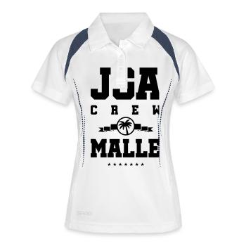 jga malle crew - Frauen Polo atmungsaktiv - Weiß/Navy - Vorne
