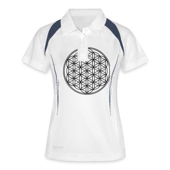 Fleur de fleur de la vie de la vie - Polo respirant Femme - blanc/marine - Devant