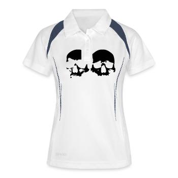 2 Skulls - Frauen Polo atmungsaktiv - Weiß/Navy - Vorne