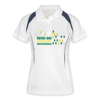 Watschenbaum - Frauen Polo atmungsaktiv - Weiß/Navy - Vorne