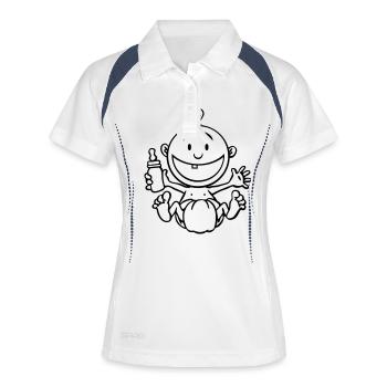 The baby laughs. - Women's Polo breathable - white/navy - Front