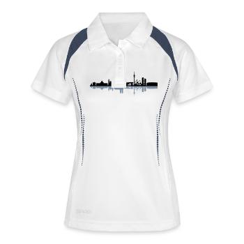 Skyline - München 2018 - Frauen Polo atmungsaktiv - Weiß/Navy - Vorne