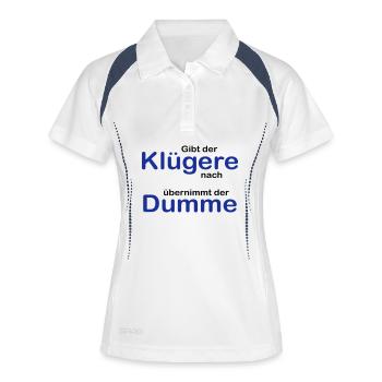 Le plus intelligent cède - Polo respirant Femme - blanc/marine - Devant