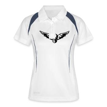 flying_skull - Polo respirant Femme - blanc/marine - Devant