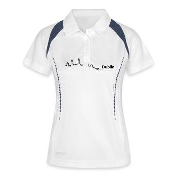 dublin horizon - Polo respirant Femme - blanc/marine - Devant