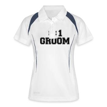 Numer One Groom - Frauen Polo atmungsaktiv - Weiß/Navy - Vorne