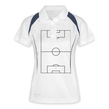 Fußballfeld - Frauen Polo atmungsaktiv - Weiß/Navy - Vorne