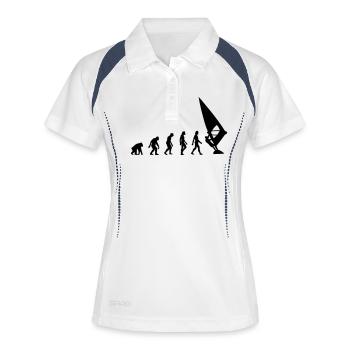 Die Evolution von Windsurfing - Frauen Polo atmungsaktiv - Weiß/Navy - Vorne