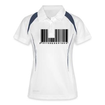 barcode encrypted - Women's Polo breathable - white/navy - Front