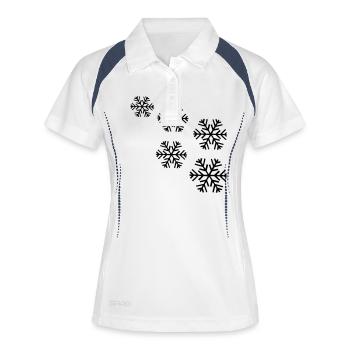 neige flocon de neige - Polo respirant Femme - blanc/marine - Devant