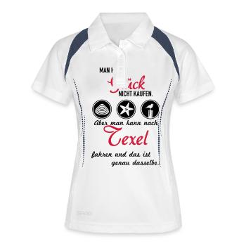 Glück Texel - Frauen Polo atmungsaktiv - Weiß/Navy - Vorne