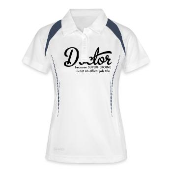 Docteur - Polo respirant Femme - blanc/marine - Devant